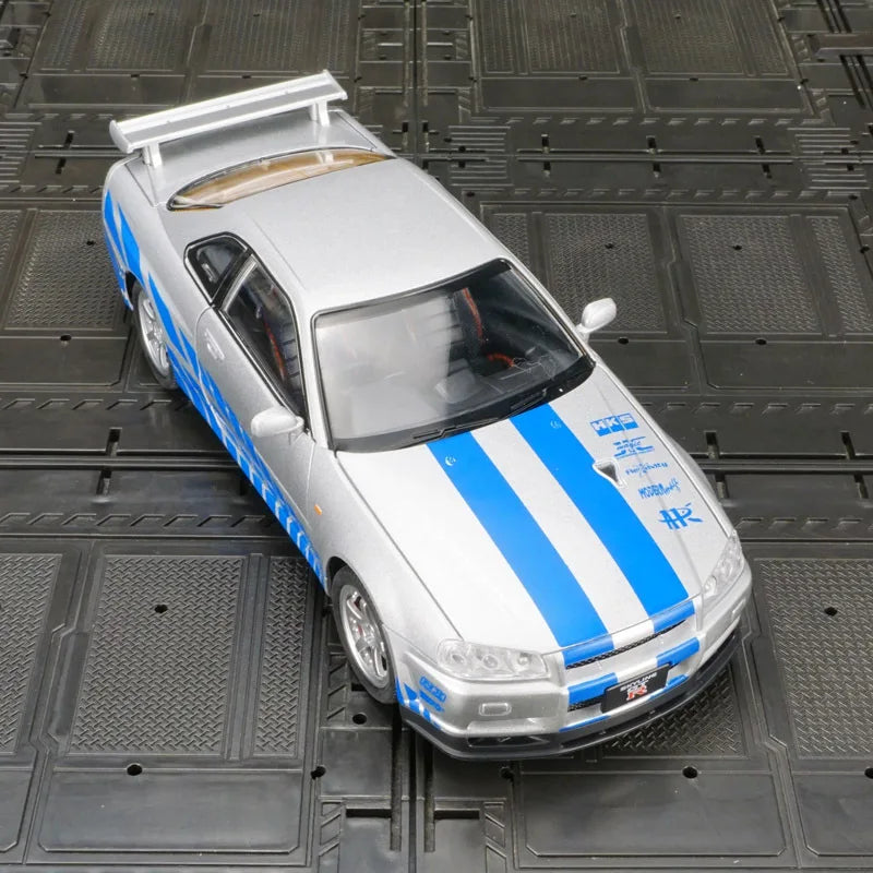 1:24 Nissan GTR R34 Skyline Alloy Model Car