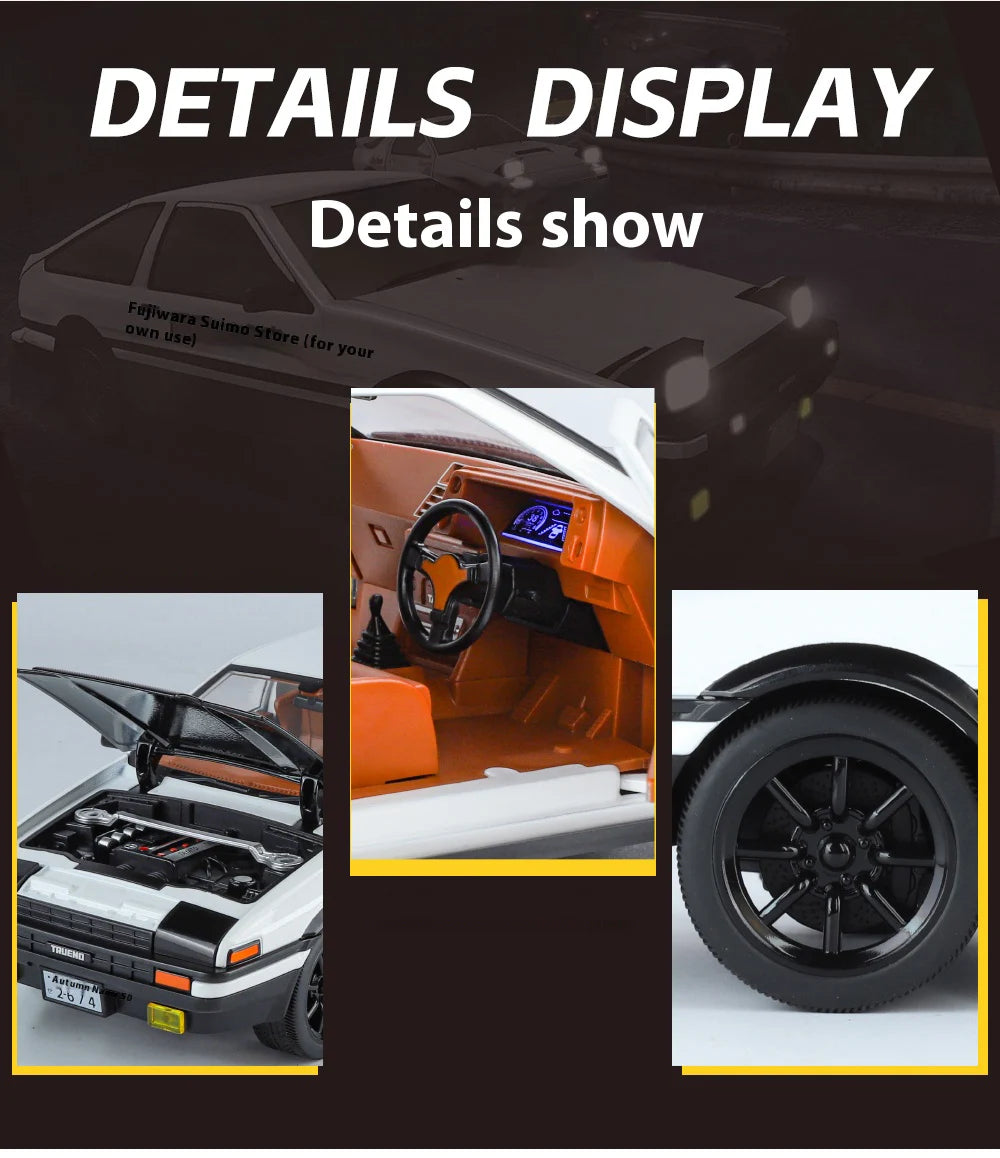1:18 Initial D AE86 Alloy Car Model with Sound and Light