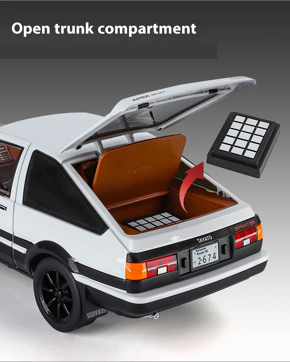 1:18 Initial D AE86 Alloy Car Model with Sound and Light