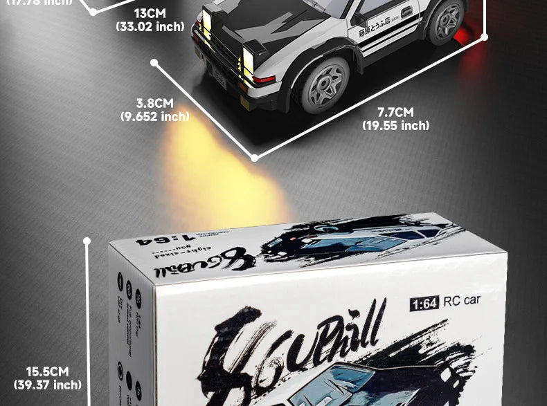 AE86 Mini Desktop Remote Control Drift Car 1:64 Scale