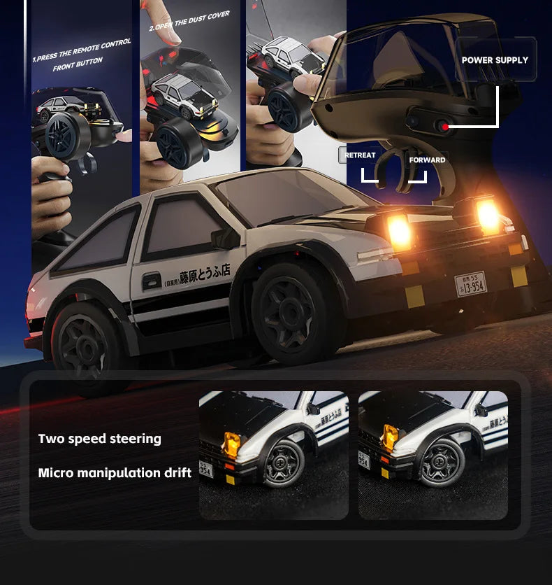 AE86 Mini Desktop Remote Control Drift Car 1:64 Scale