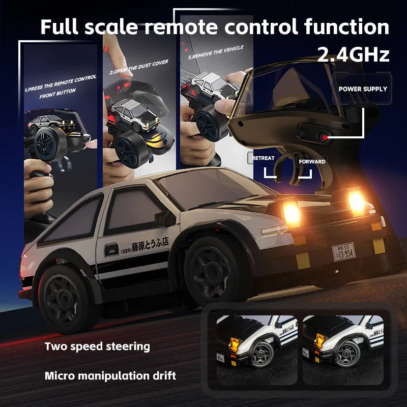 AE86 Mini Desktop Remote Control Drift Car 1:64 Scale
