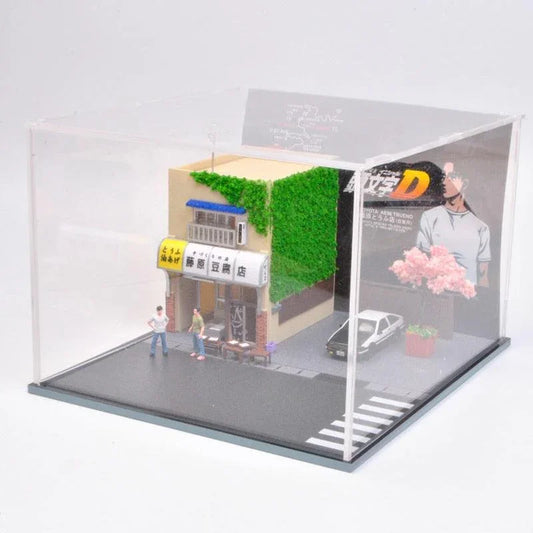 1:64 Fujiwara Tofu Shop movie version display scene - JDM Global Warehouse