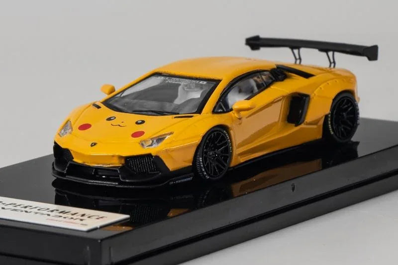 1:64 Liberty Walk Lamborghini Aventador LB700 Pikachu Yellow Diecast Model Car - JDM Global Warehouse