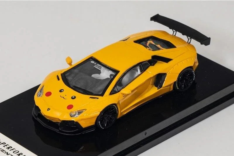 1:64 Liberty Walk Lamborghini Aventador LB700 Pikachu Yellow Diecast Model Car - JDM Global Warehouse