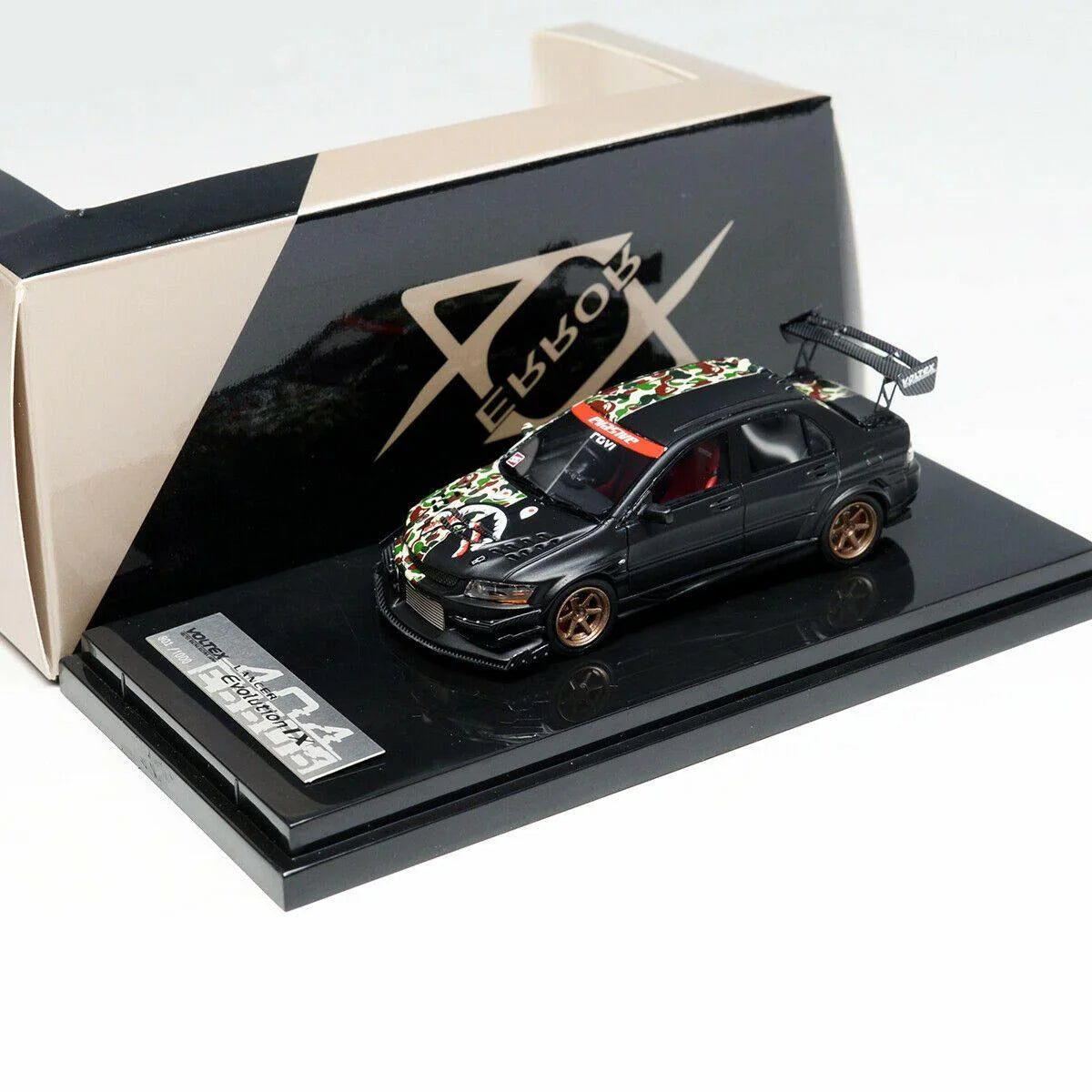 1:64 Mitsubishi Lancer Evo VII - Voltex, black and BAPE camo - JDM Global Warehouse