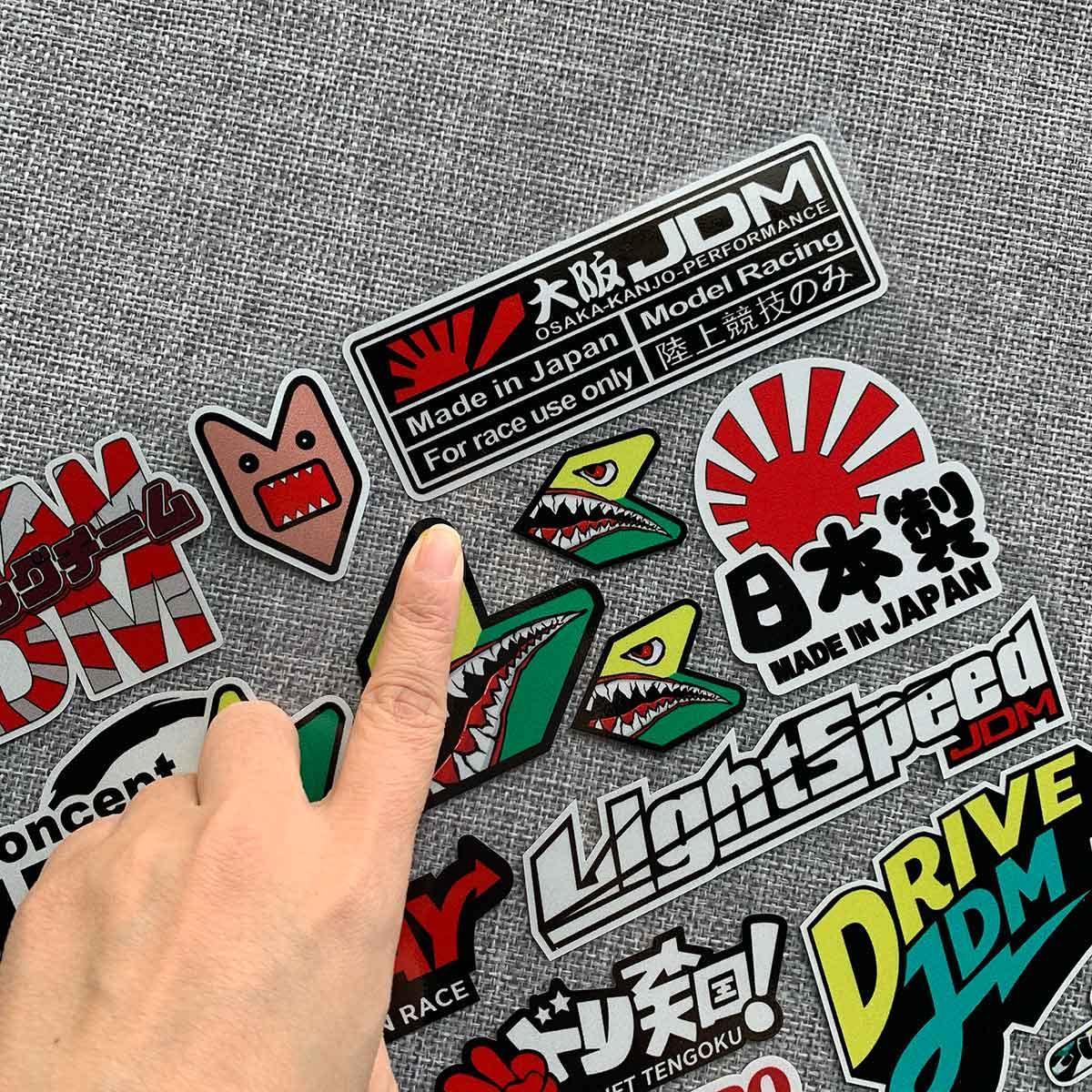 21 piece JDM reflective sticker sheet - 30cm x 25cm - JDM Global Warehouse