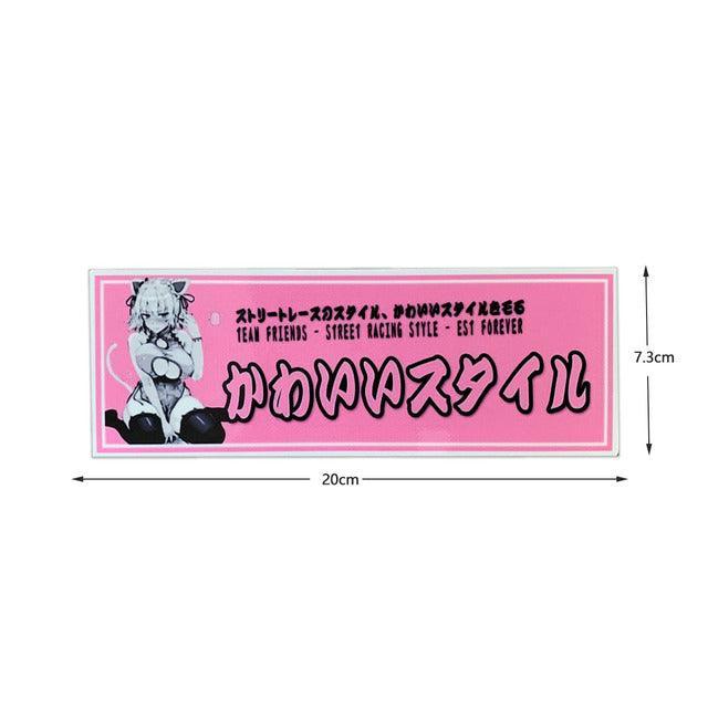 Reflective JDM anime girl sticker - 20cm long - JDM Global Warehouse