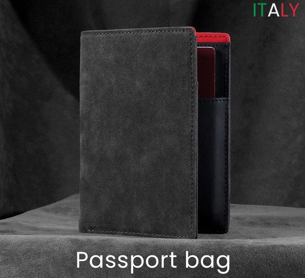 Alcantara Luxury Passport Bag/ Wallet Black