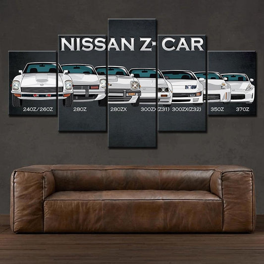 Nissan Z - 5 panel canvas wall art - JDM Global Warehouse