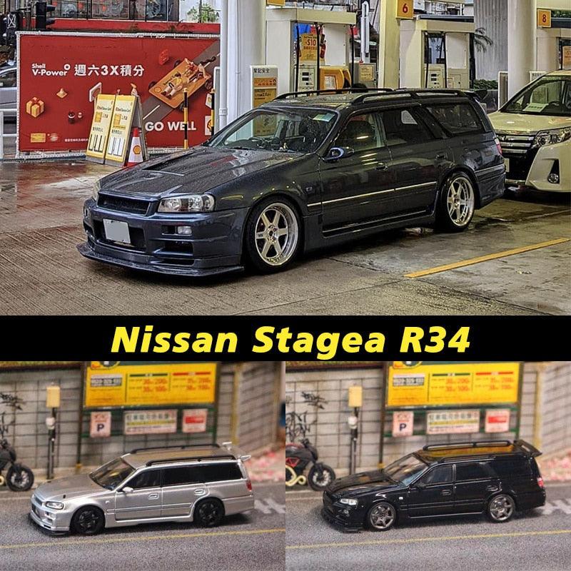 1:64 Nissan Stagea R34 facelift scale model