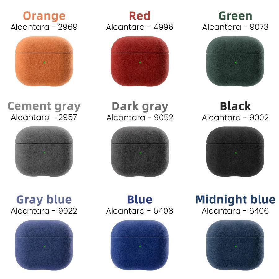 Alcantara case for AirPods Pro 1, Pro 2 - 10 colors - JDM Global Warehouse