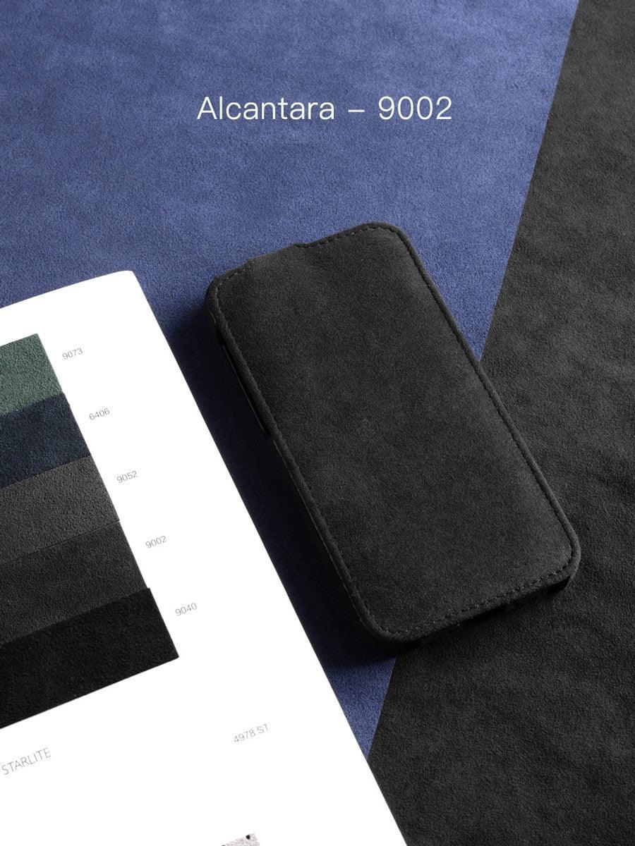 Alcantara flip cover case for iPhone 12 - JDM Global Warehouse