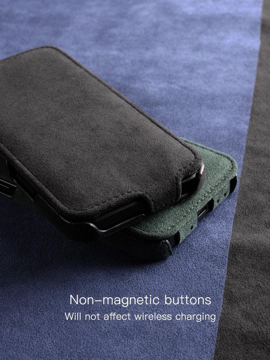 Alcantara flip cover case for iPhone 12 - JDM Global Warehouse