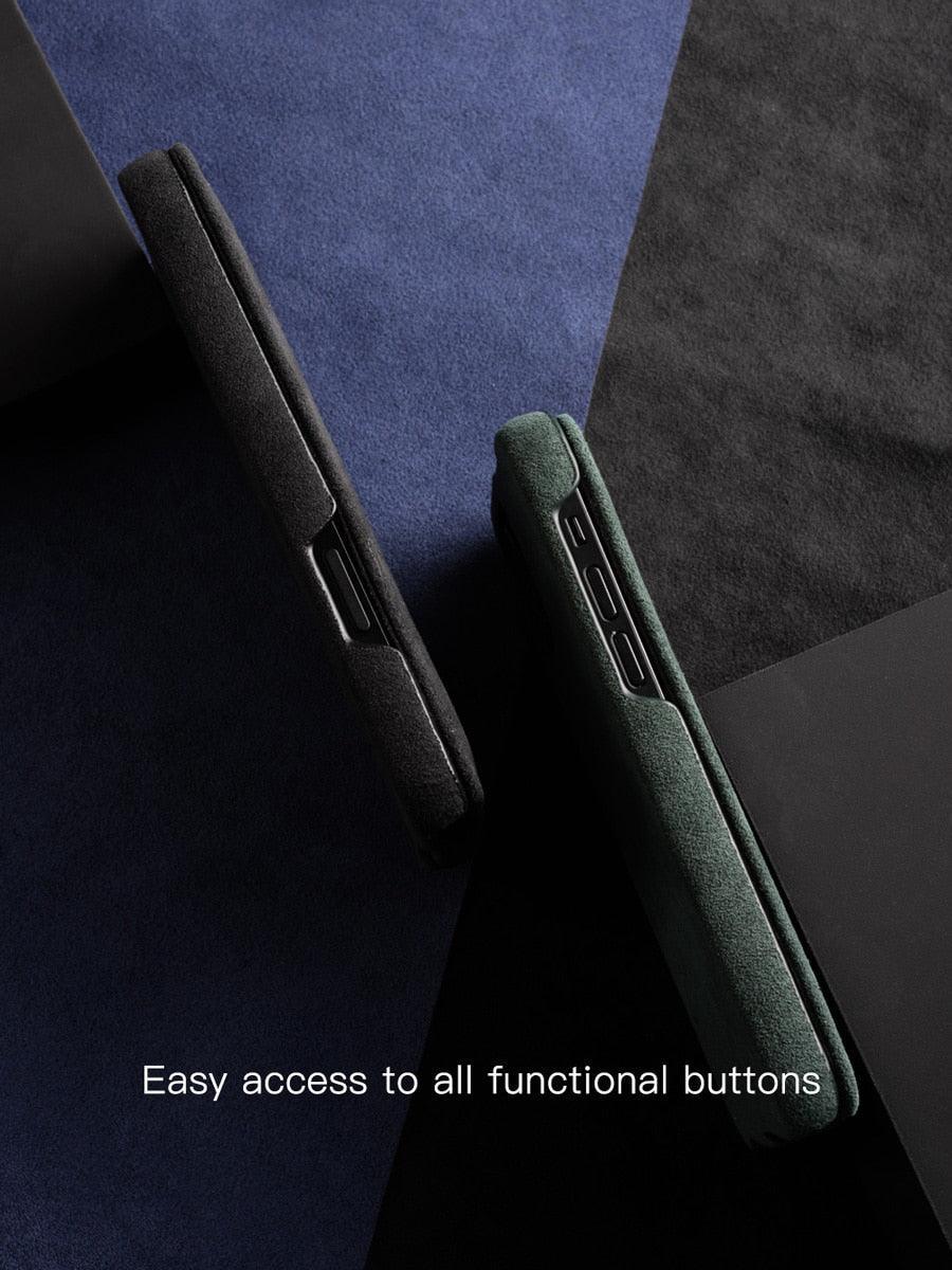 Alcantara flip cover case for iPhone 12 - JDM Global Warehouse