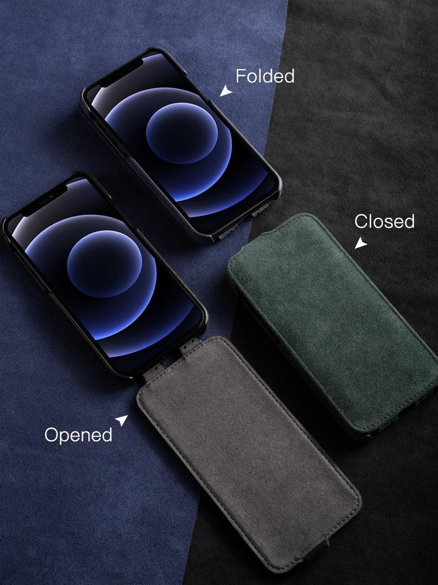Alcantara flip cover case for iPhone 12 - JDM Global Warehouse