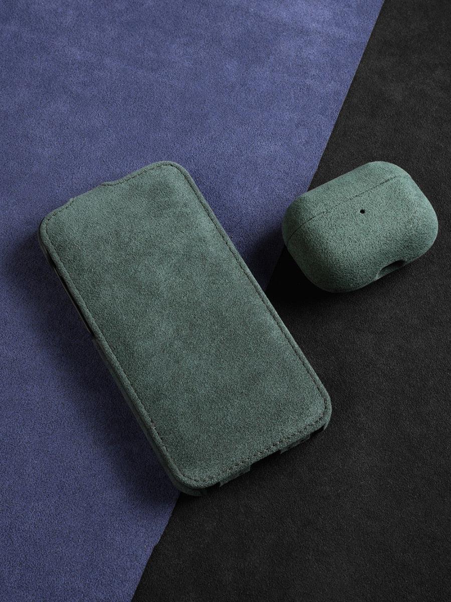 Alcantara flip cover case for iPhone 12 - JDM Global Warehouse