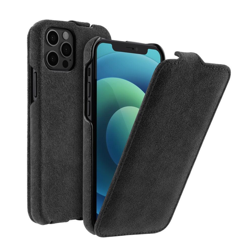 Alcantara flip cover case for iPhone 12 - JDM Global Warehouse