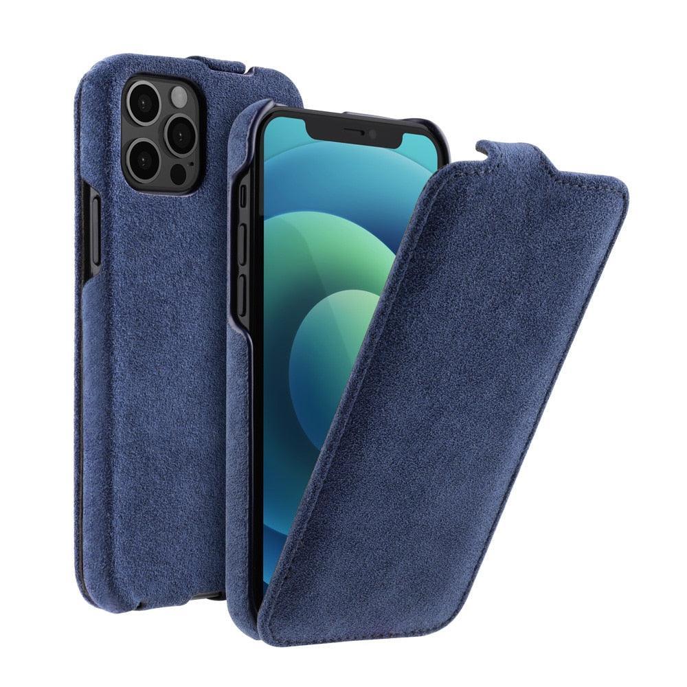Alcantara flip cover case for iPhone 12 - JDM Global Warehouse