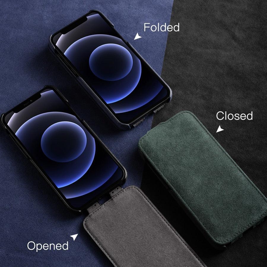 Alcantara flip cover case for iPhone 12 - JDM Global Warehouse