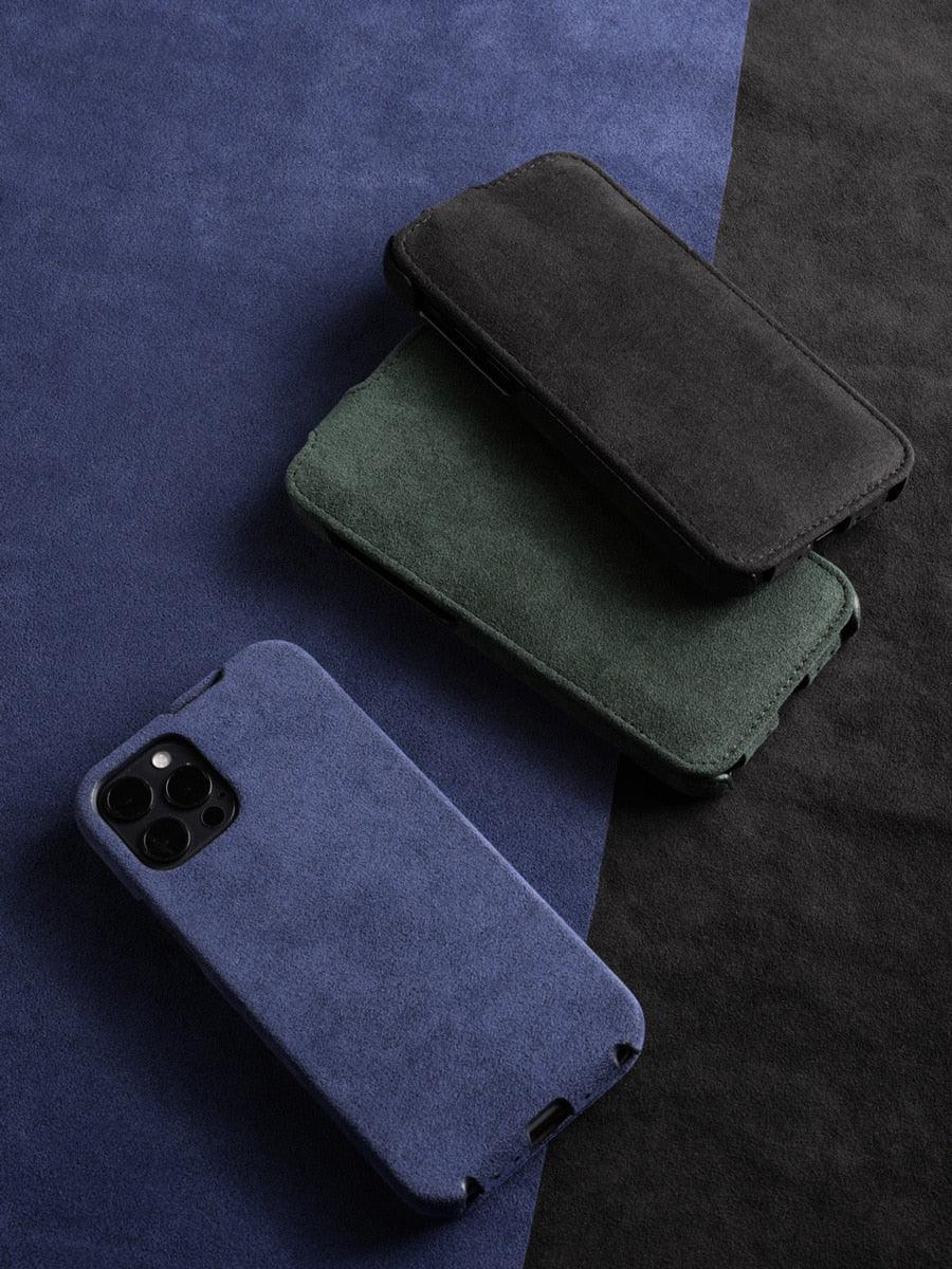 Alcantara flip cover case for iPhone 12 - JDM Global Warehouse