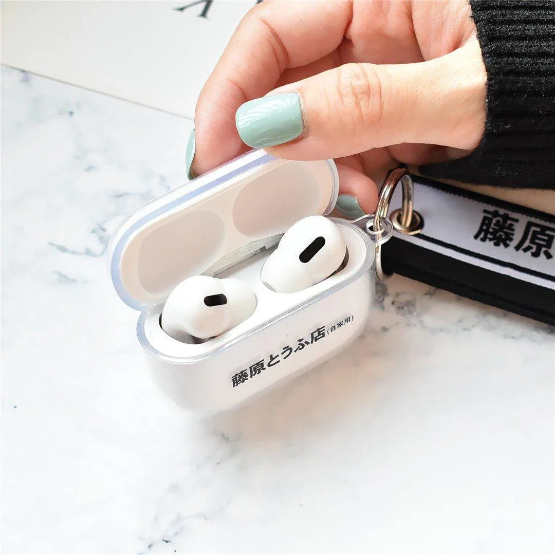 Fujiwara Tofu Shop clear case for Airpods, optional jet tag - JDM Global Warehouse