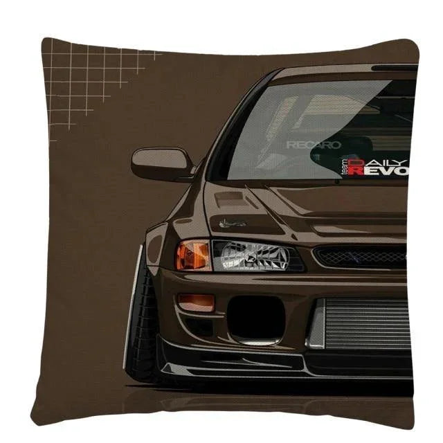 JDM Sports Car half side cushion cover 45 x 45cm - over 20 styles! - JDM Global Warehouse