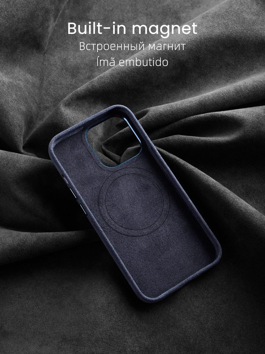Magnetic Alcantara case for iPhone - JDM Global Warehouse