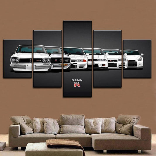 Nissan Skyline GTR generations - multi-piece canvas wall art - JDM Global Warehouse