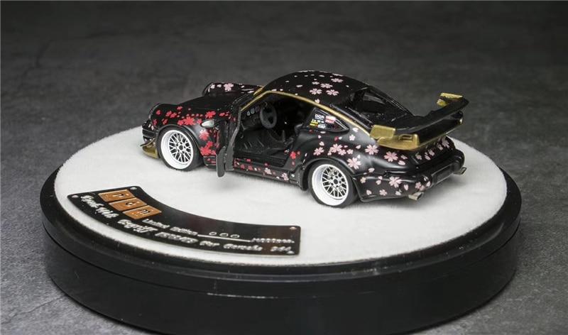 1:64 RWB Porsche 911 RAUH-Welt 964 Sakura Black Diecast Model Car - JDM Global Warehouse