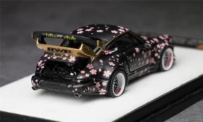 1:64 RWB Porsche 911 RAUH-Welt 964 Sakura Black Diecast Model Car - JDM Global Warehouse