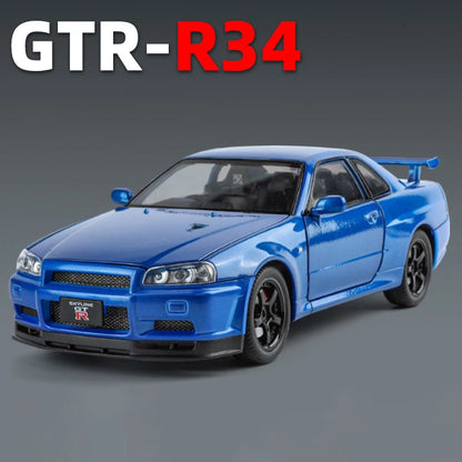 1:24 Nissan GTR R34 Skyline Alloy Model Car