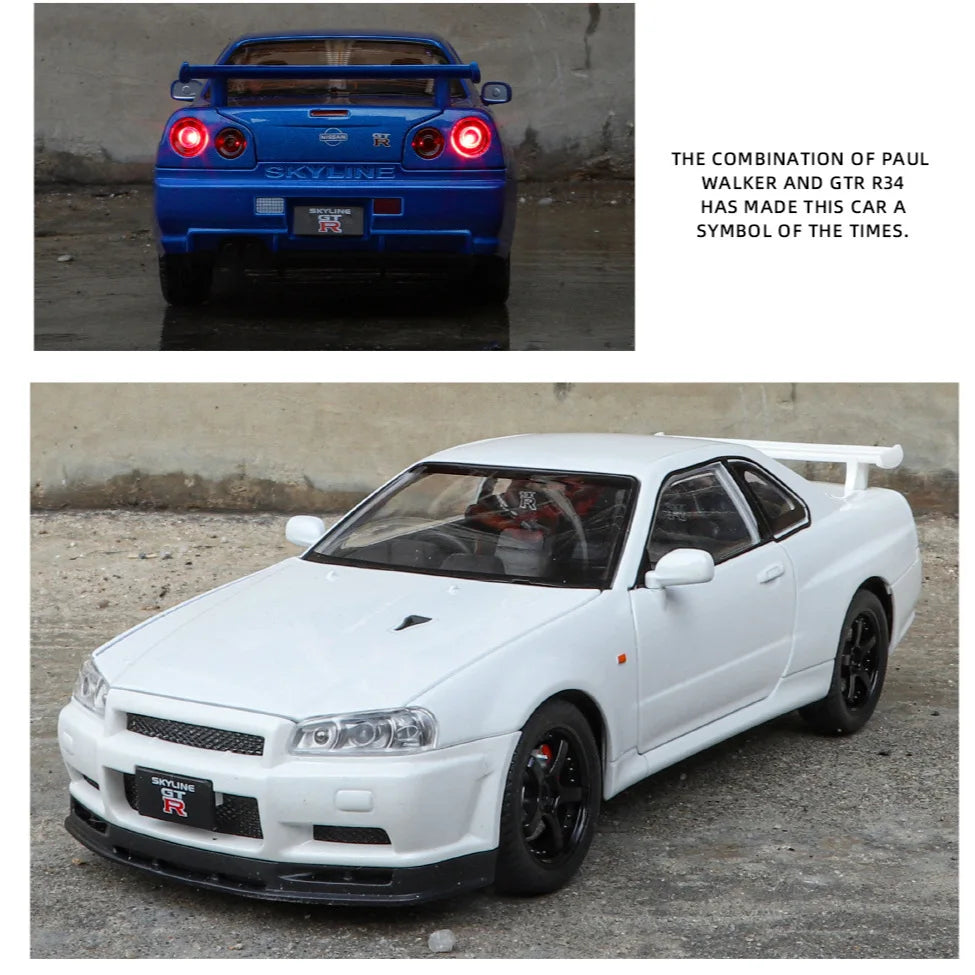 1:24 Nissan GTR R34 Skyline Alloy Model Car