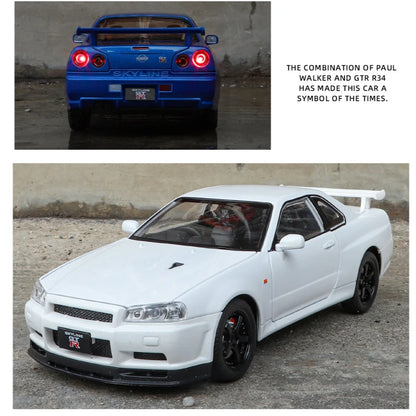 1:24 Nissan GTR R34 Skyline Alloy Model Car