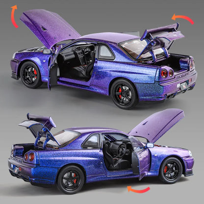 1:24 Nissan GTR R34 Skyline Alloy Model Car