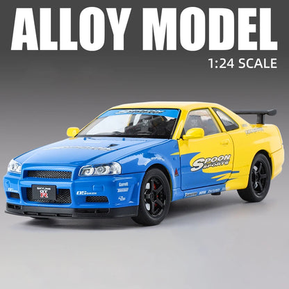 1:24 Nissan GTR R34 Skyline Alloy Model Car