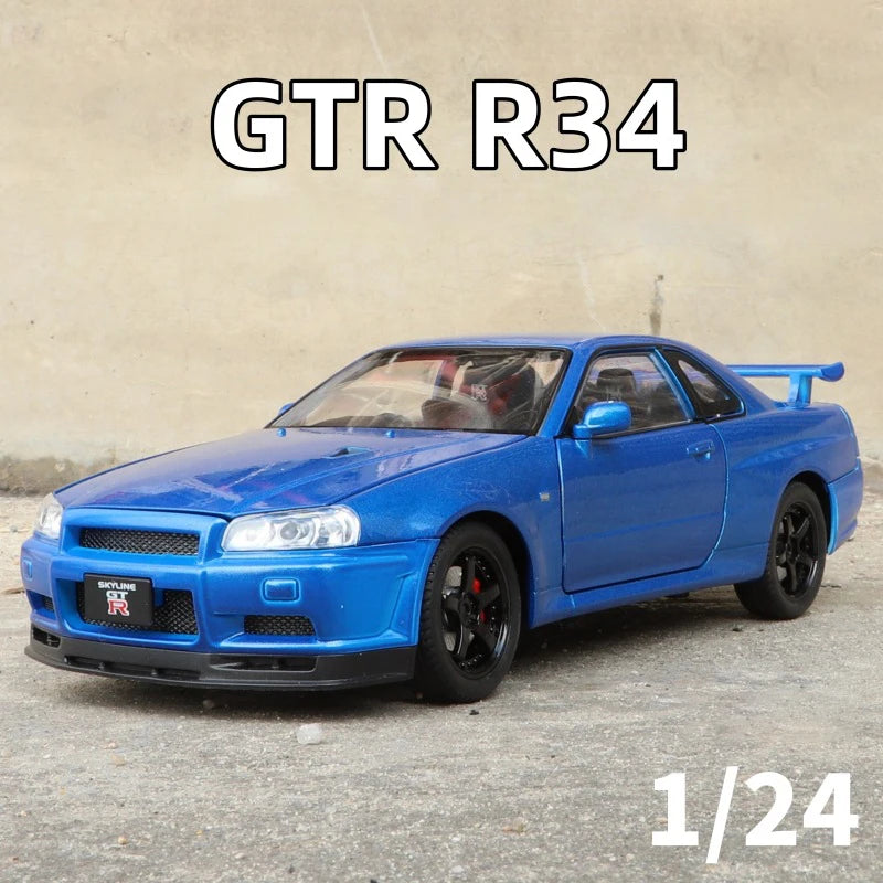 1:24 Nissan GTR R34 Skyline Alloy Model Car