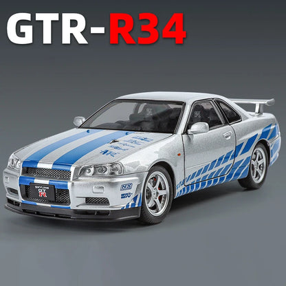 1:24 Nissan GTR R34 Skyline Alloy Model Car