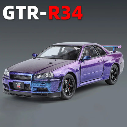 1:24 Nissan GTR R34 Skyline Alloy Model Car