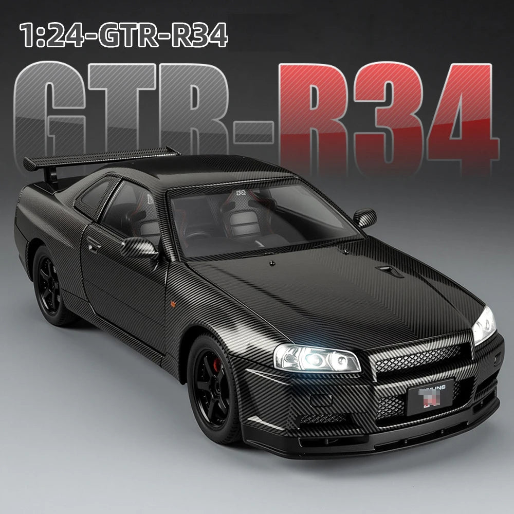 1:24 Nissan GTR R34 Skyline Alloy Model Car