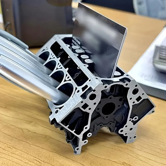 Engine Block Desk Organizer - Business Card & Pen Holder
