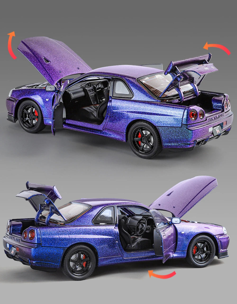 1:24 Nissan GTR R34 Skyline Alloy Model Car