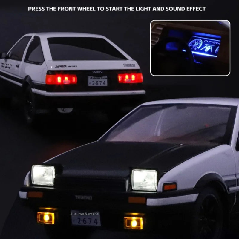1:18 Initial D AE86 Alloy Car Model with Sound and Light