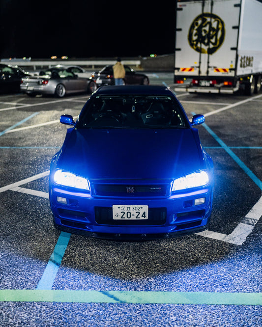 R34 Skyline GTR at Umihotaru poster - by JP Media
