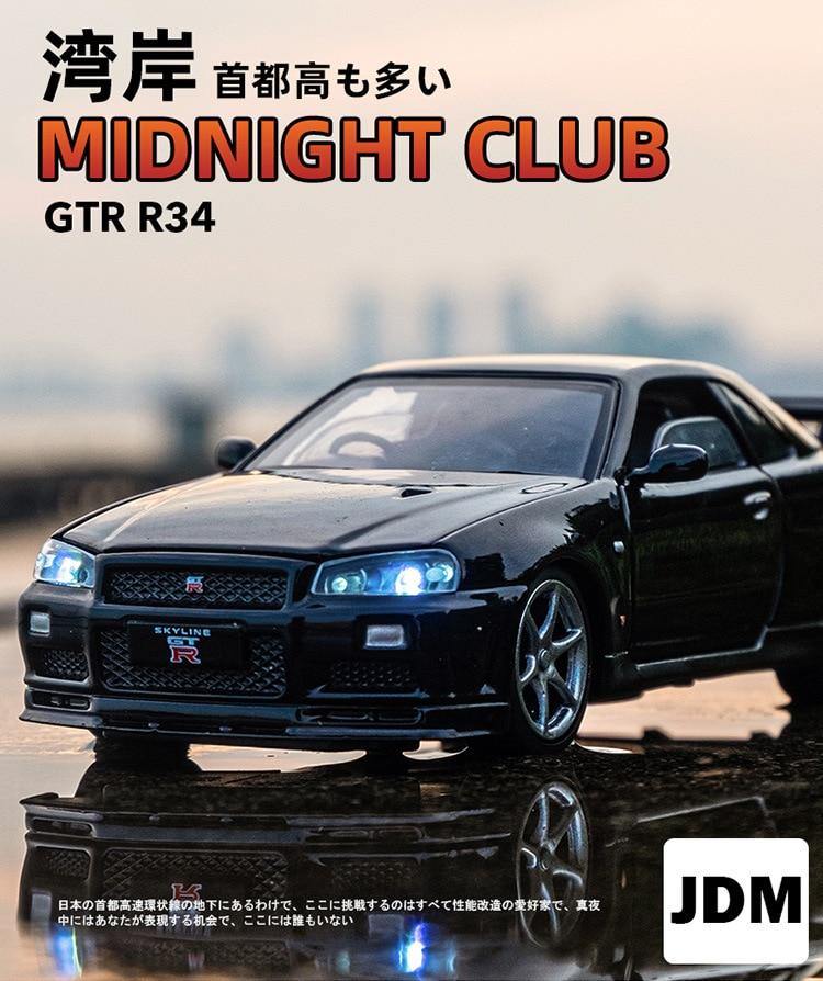 1:32 Nissan Skyline R34 GTR alloy model car - JDM Global Warehouse