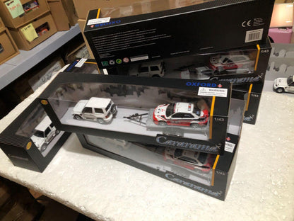 1:43 Mitsubishi Pajero with short axle trailer and Mitsubishi Evo V - JDM Global Warehouse