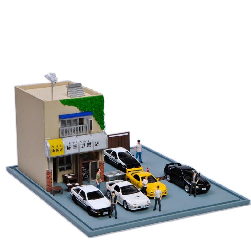 1:64 Fujiwara Tofu Shop movie version display scene - JDM Global Warehouse