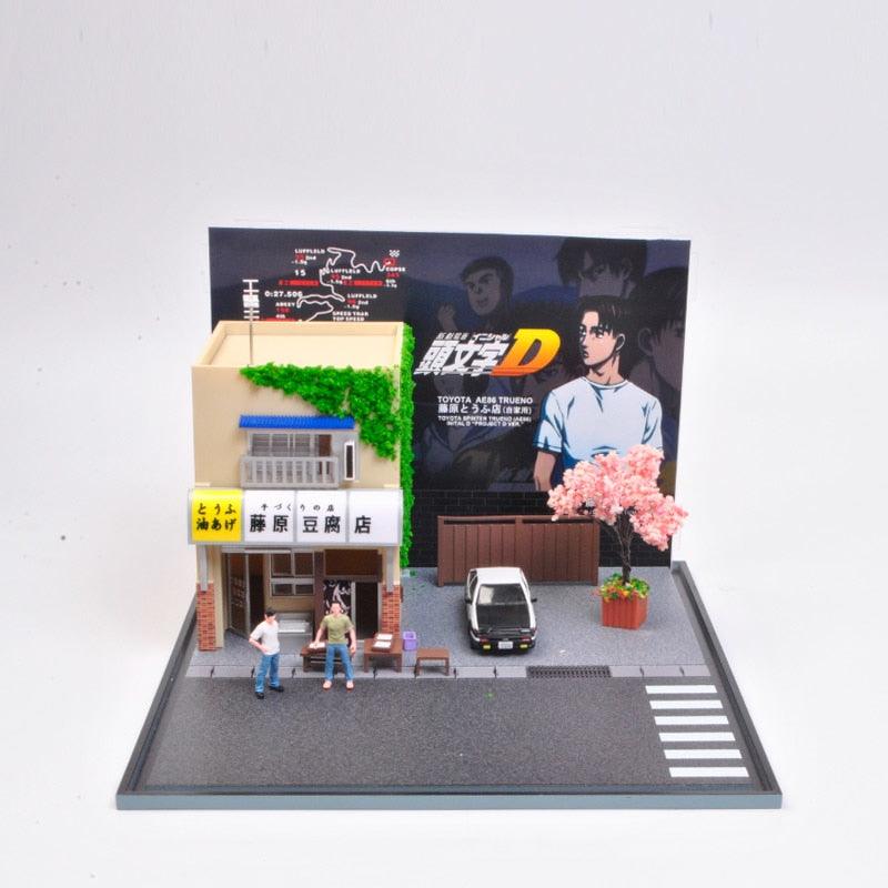 1:64 Fujiwara Tofu Shop movie version display scene - JDM Global Warehouse