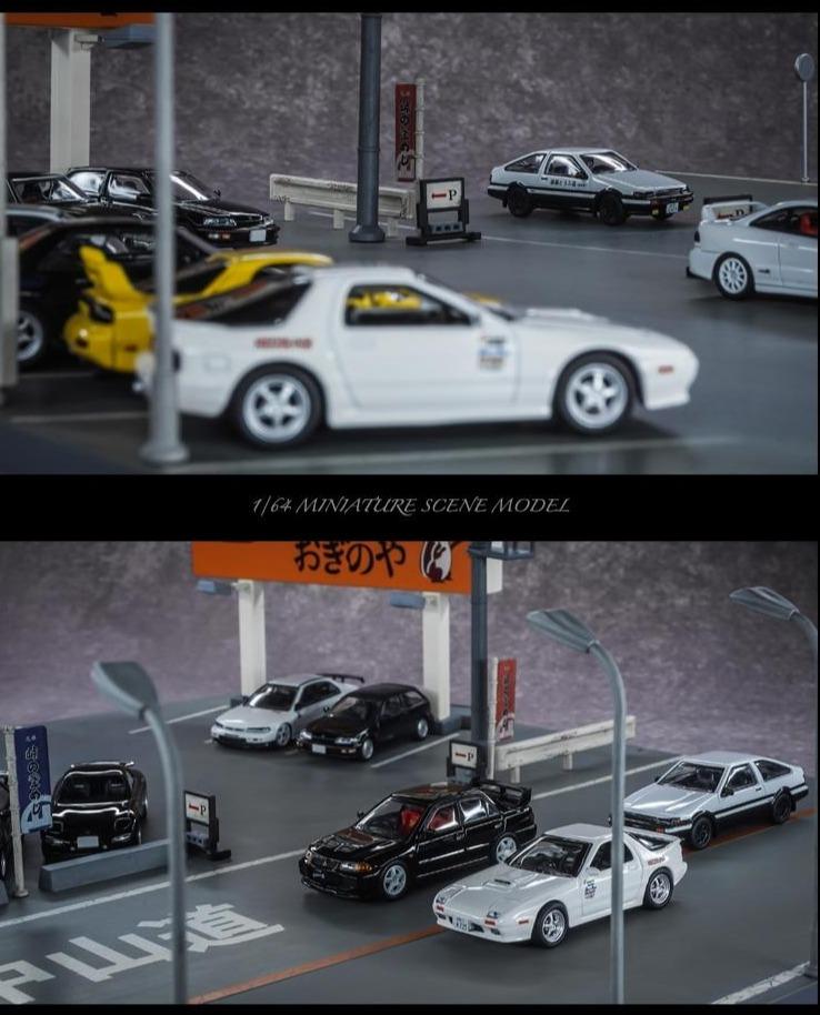 1:64 Japanese street car park scene - JDM Global Warehouse