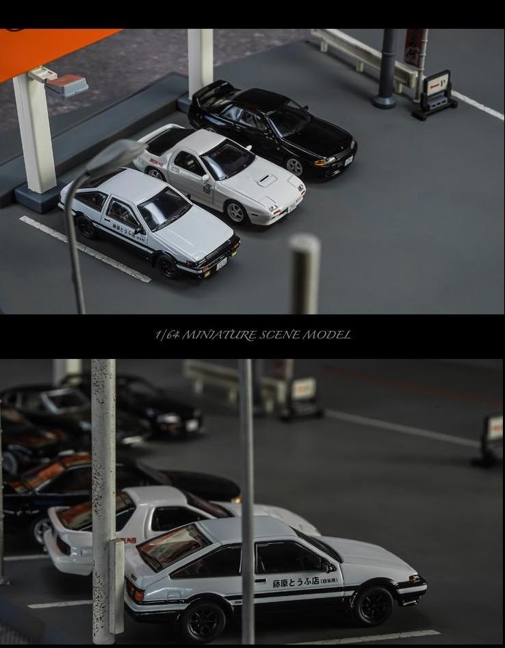 1:64 Japanese street car park scene - JDM Global Warehouse